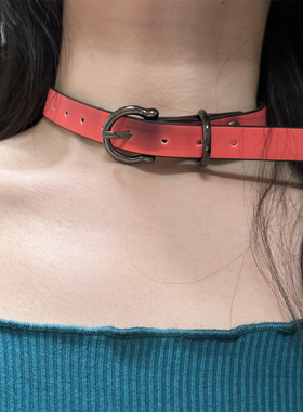 纯欲风温感变色皮质choker