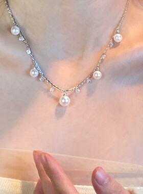 闪锆珍珠项链女轻奢高级感颈链