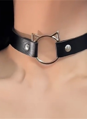黑色猫咪choker项圈女