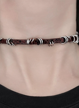 裂纹皮带扣项圈choker项链女