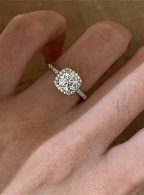 方糖莫桑石戒指指环女款