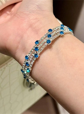 爆闪蓝钻多层手链女款
