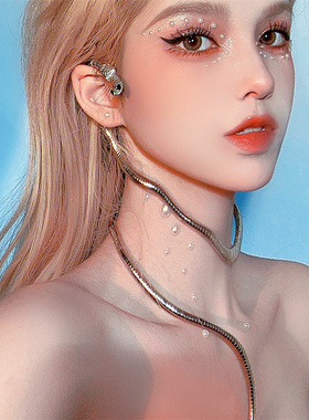 冷淡风一款多戴项链金属蛇型