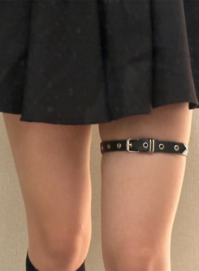 赵露思同款辣妹腿链女皮带扣