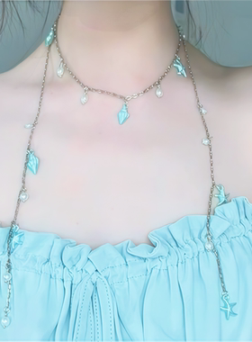 海星贝壳珍珠长款项链女海边