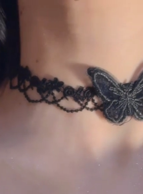 蕾丝choker蝴蝶项链Lolita颈链