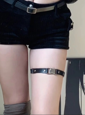 插扣PU大腿链暗黑朋克性感辣妹风