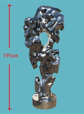 定制不锈钢太湖石雕塑玻璃钢假山石酒店售楼部景观装饰品大型摆件