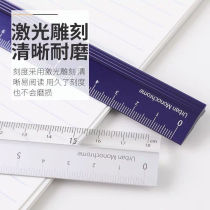 Custom ruler aluminum alloy ruler metropolitan print office measuring ruler translucent stainless steel ruler black aluminum ruler)