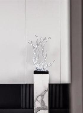 透明树脂浪花摆件雕塑客厅玄关抽象装饰艺术酒店会所大堂摆设