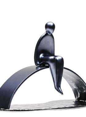 不锈钢人雕塑镜面抽象人物现代公园城市街道户外园林落地装饰摆件