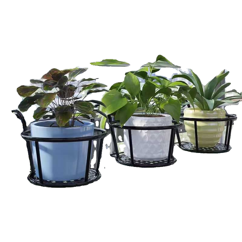 多功能阳台置物架栏杆花架护栏挂式大号铁艺花盆架客厅窗台 - 图3