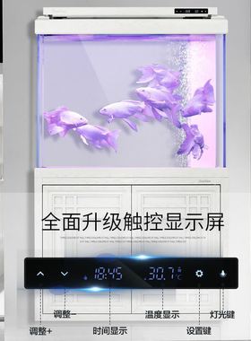 复古大型龙鱼缸 底过滤超白大鱼缸 下过滤木质生态客厅水族箱
