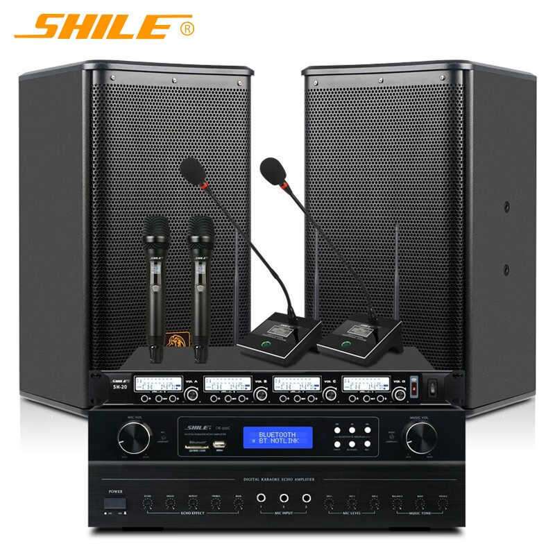 狮乐 OK-555C/BX-110 会议室音响套装家庭KTV功放壁挂音箱组合 - 图2