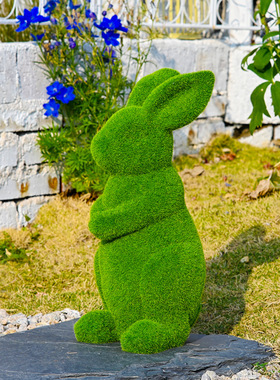 跨境仿真植绒兔子摆件家居花园庭院草地户外橱窗拍摄摆件