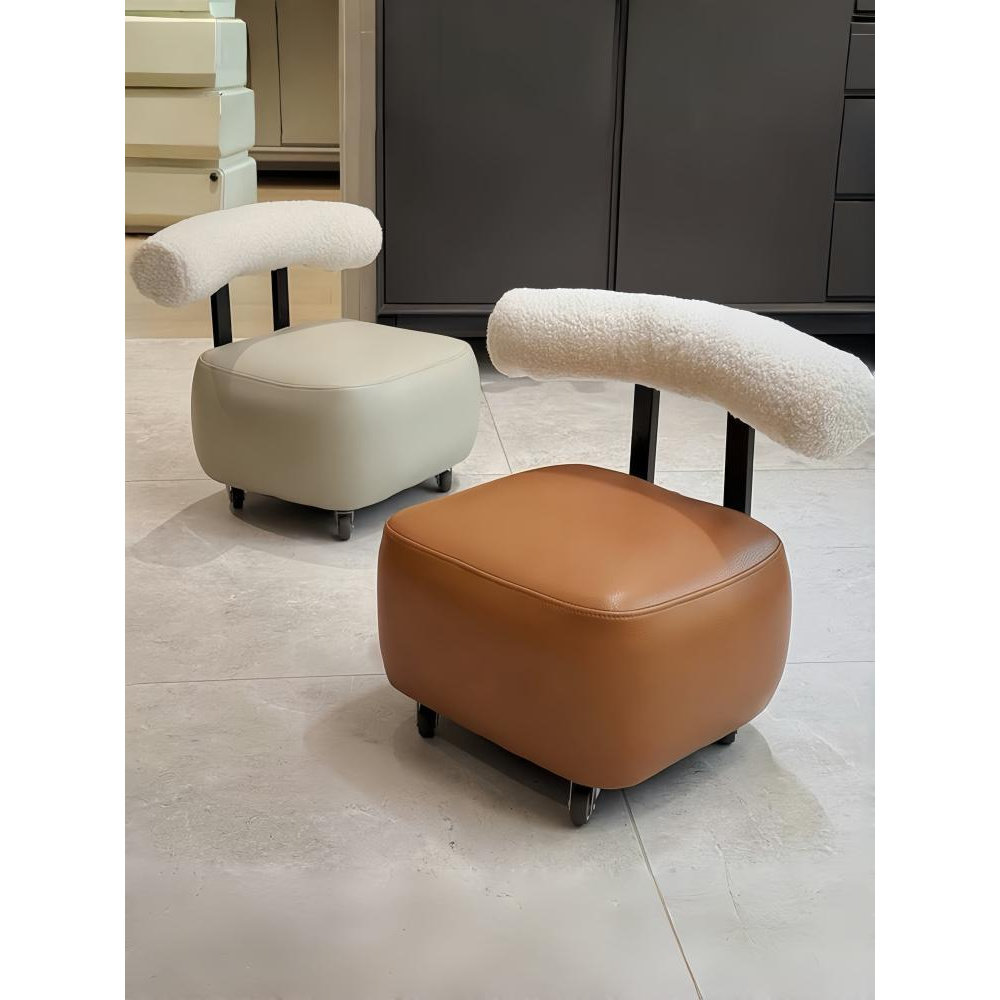 COCO 万向轮小凳子家用矮凳沙发凳滑轮凳门口换鞋凳移动靠背椅子,淘宝优惠券,粉丝福利购,淘宝优惠卷