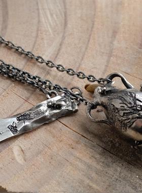 MOUNTMESU_SilverFlyTagPlateNecklace苍蝇&诗篇工匠先锋银饰项链