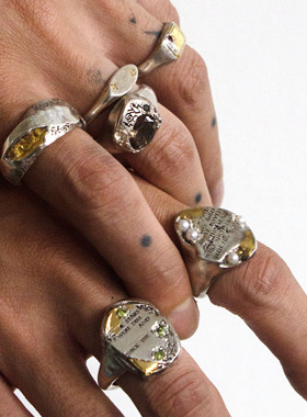 诗歌&橄榄石戒指工匠银饰