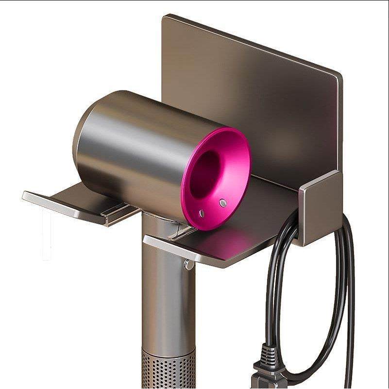 枪灰浴室吹风机置物架免打孔吹风机架洗手间多功能收纳架子,淘宝优惠券,粉丝福利购,淘宝优惠卷