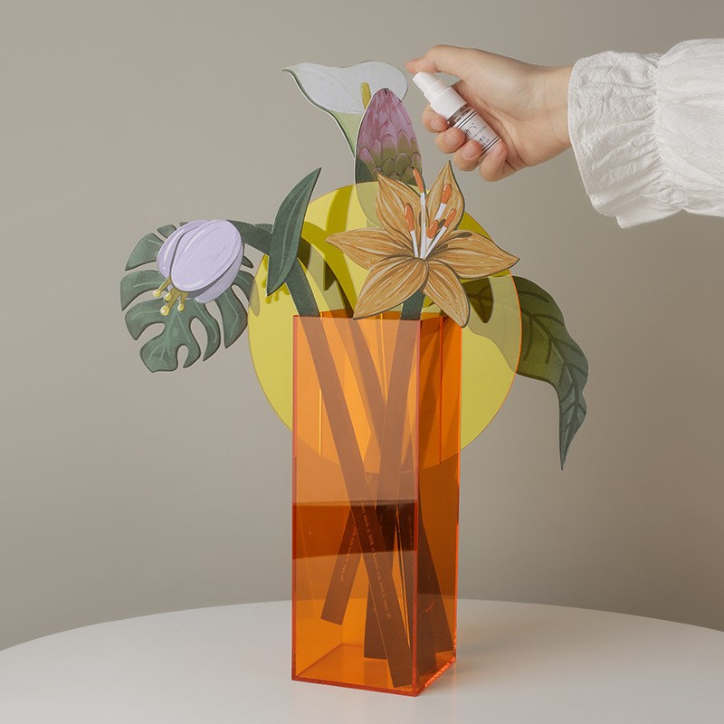 贝汉美花瓶创意设计纸花植物花束香氛卡家居装饰插花香薰花卡
