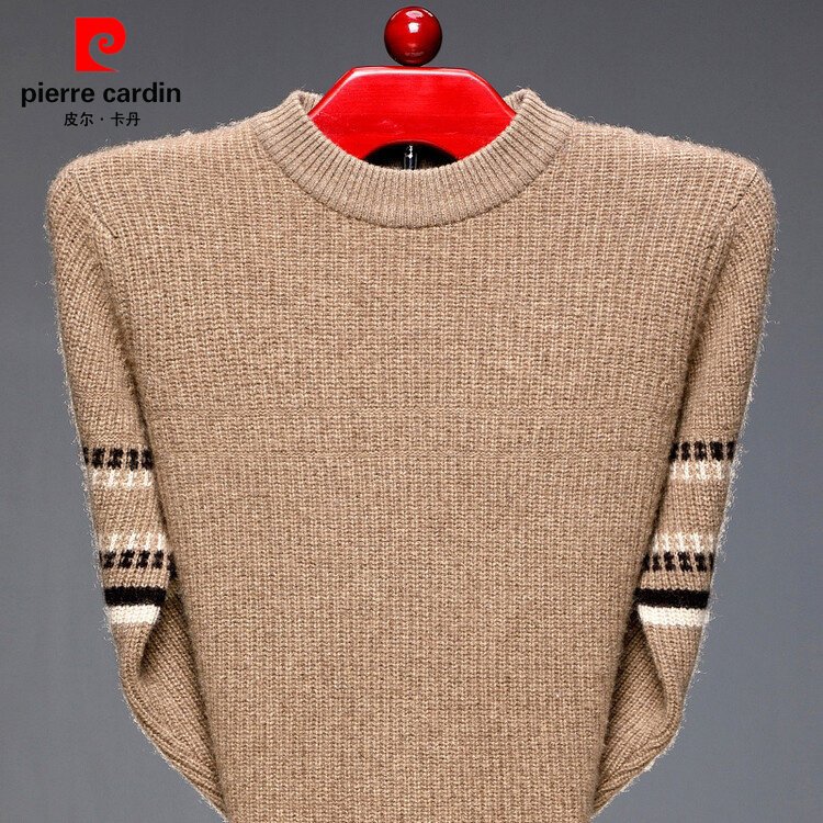 皮尔卡丹羊绒衫男毛衣100%纯羊绒轻奢套头羊毛衫休闲圆领冬季加厚,淘宝优惠券,粉丝福利购,淘宝优惠卷