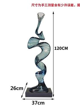 现代轻奢抽象摆件客厅玄关家居软装饰工艺术品透明树脂高级感雕塑