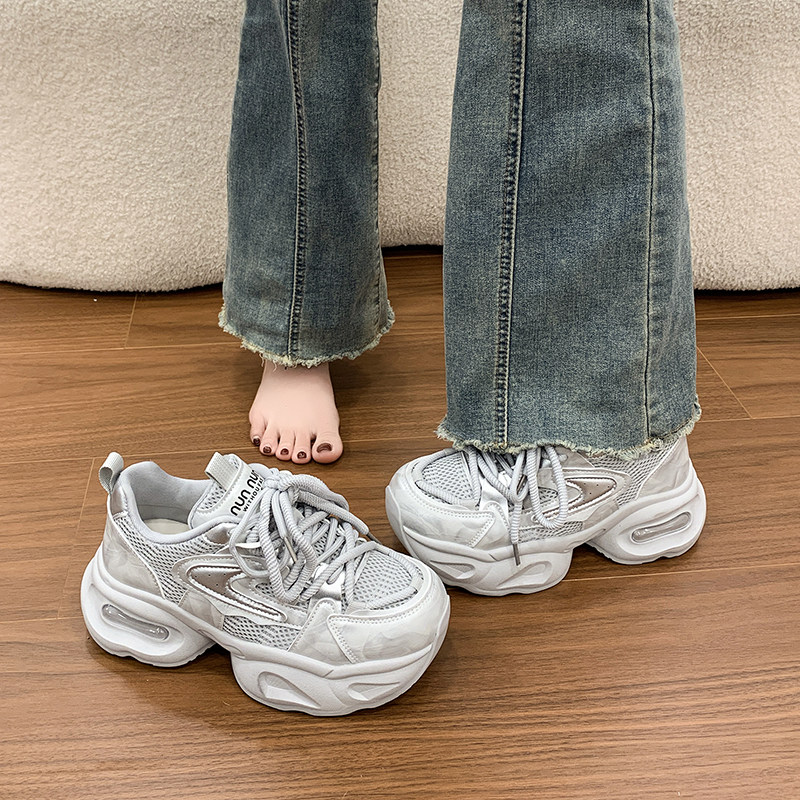 厚底气垫老爹鞋女2026春季新款百搭小个子增高松糕网面休闲运动鞋,淘宝优惠券,粉丝福利购,淘宝优惠卷