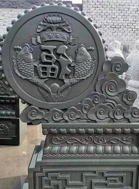 石雕门墩汉白玉别墅家用新中式庭院仿古石鼓门口户外摆件抱鼓石
