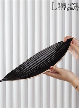 新中式抽象摆件高档样板房玄关现代简约透明树脂太湖石工艺品雕塑