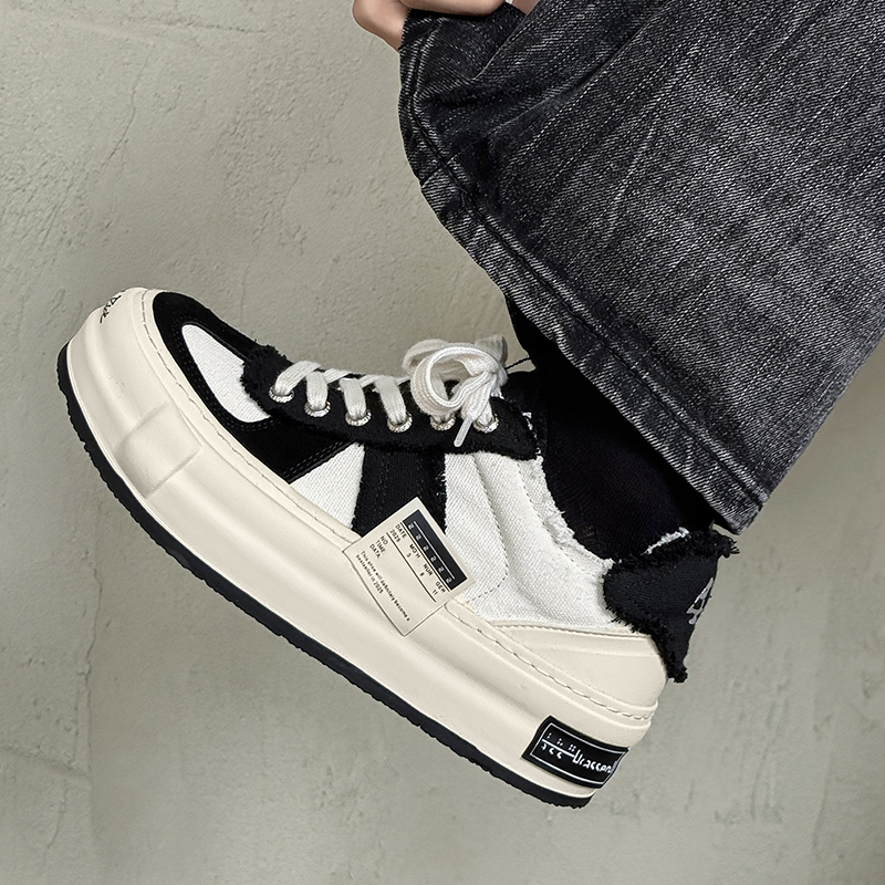 【吴建豪同款】原创厚底帆布鞋透气男女款增高运动休闲板鞋德训鞋 - 图2
