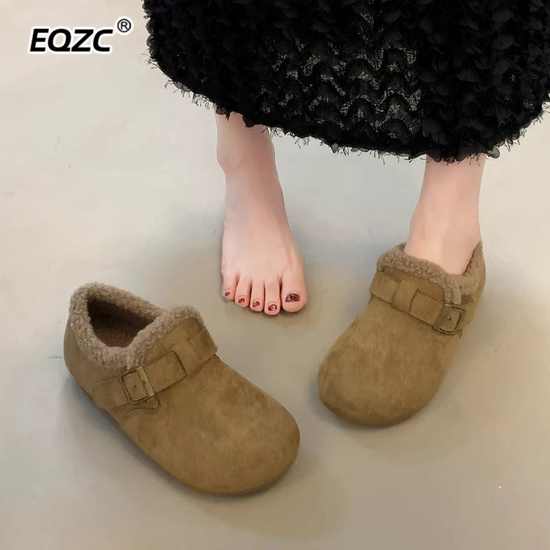 加绒全包勃肯鞋女2026新款加厚保暖棉鞋一脚蹬乐福豆豆鞋,淘宝优惠券,粉丝福利购,淘宝优惠卷