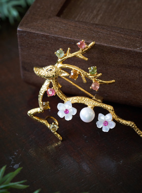 李师傅~一鹿有你设计高级感轻奢胸针优雅服装女配饰胸花