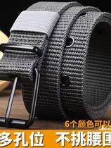 Student Military Training Belt Male Canvas Outdoor Retro Denim Work Dress Pants With Pin Buttoned Head Male knitted strap 100 lap