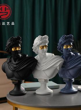欧式家居装饰大卫阿波罗男神戴安娜女神树脂工艺品人物雕像摆件