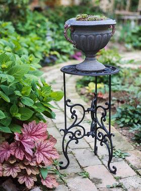 庭院园艺单双层欧式铸铁花架子客厅落地式盆景架置物创意阳台花几