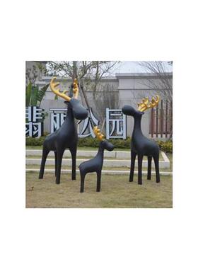 卡通梅花鹿玻璃钢雕塑仿真长颈鹿落地动物摆件幼儿园林景观装饰品