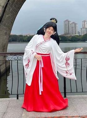 网红露脸汉服空脸玻璃钢雕塑户外景区打卡拍照镂空人物落地大摆件