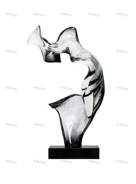 现代轻奢入户玄关装饰摆件客厅落地透明树脂雕塑酒店样板房装饰品