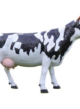 户外仿真奶牛玻璃钢黄牛雕塑花园林庭院公园景区牧场水牛装饰摆件