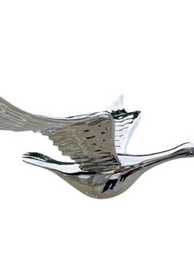 户外不锈钢大雁雕塑仿真鸟仙鹤白鹭售楼部处公园庭院水池造景摆件