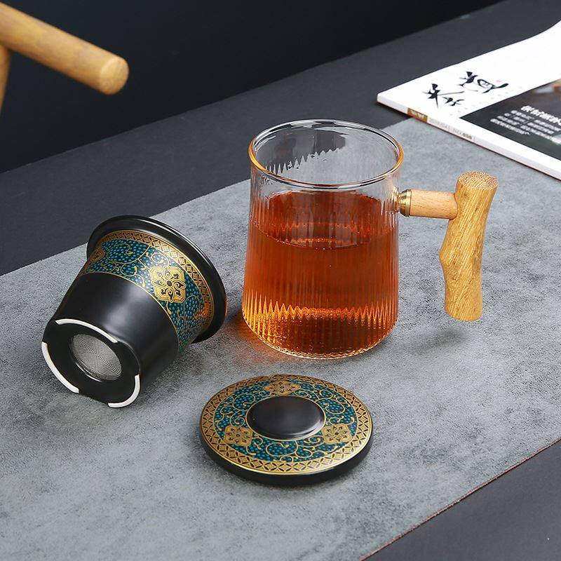 玻璃茶杯个人专用带陶瓷过滤茶水分离办公室高档泡茶水杯,淘宝优惠券,粉丝福利购,淘宝优惠卷