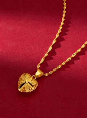 爆款爱心桃心项链女颈链高级设计感轻奢小众锁骨链2024新款饰品吊