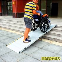 Elderly Wheelchair Up And Down Steps Aluminum Alloy Slope Plate Stairs Ramp Barrier-free Unloading Aids Folded Backing