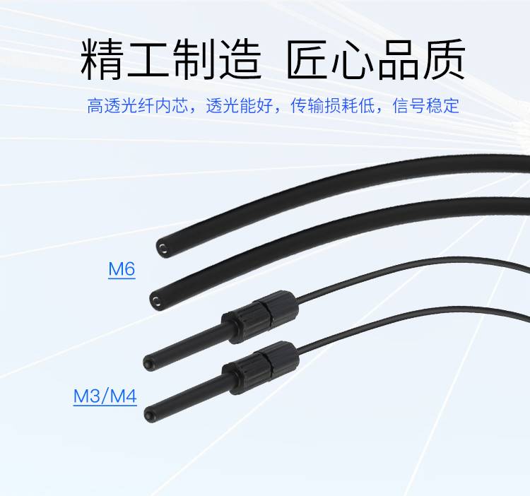 M3/M4/M6光纤传感器漫反射光纤线带凸咀针管头1.5mm光电开关MITG - 图1