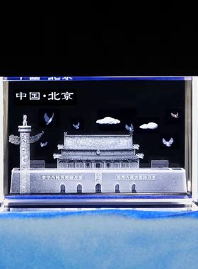 创意水晶北京天安门黄鹤楼岳阳楼滕王阁著名建筑旅游纪念特色摆件