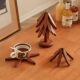 Black walnut tree heat insulation pad solid wood anti-scalding heat-resistant pad household round creative dining table dish mat place mat ornament