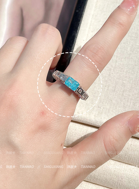 璀璨星河！蓝色方糖冰花切戒指