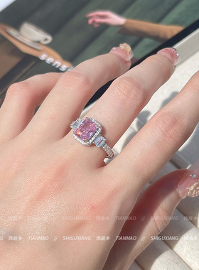 小众设计高碳钻戒指高级感轻奢