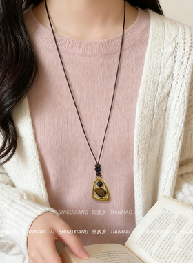秋冬美拉德~虎眼石项链长款