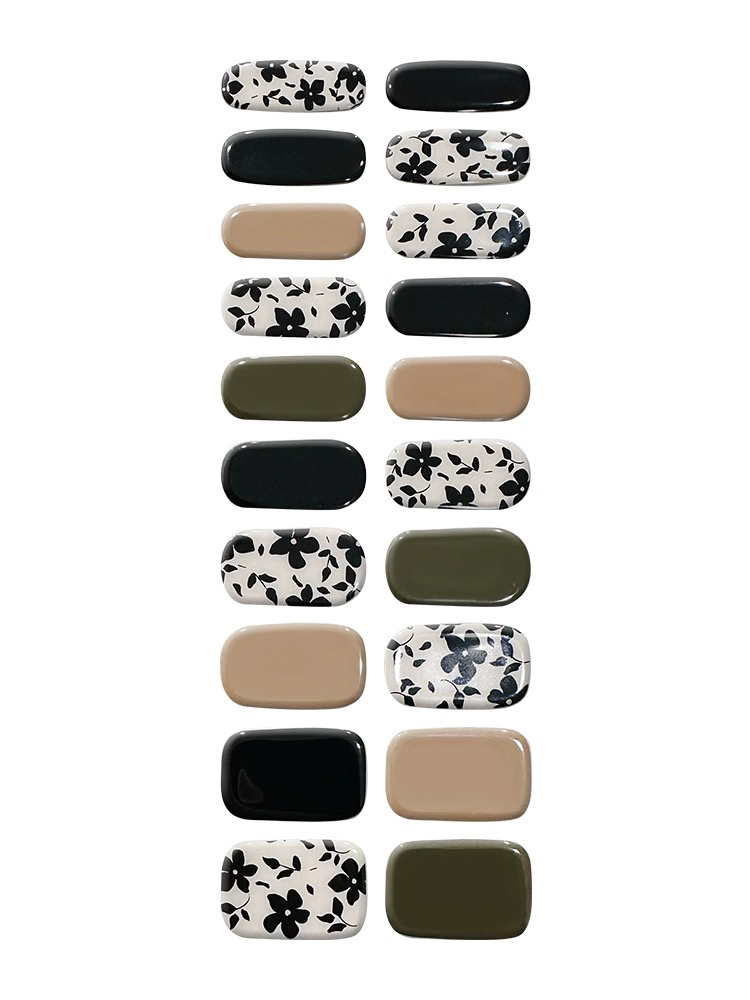 NG照灯变硬20指贴片半固化凝胶UV二代美甲贴纸半烤指甲贴纸秋款 - 图1